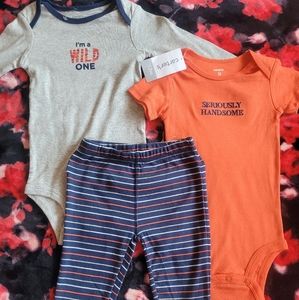 NEW Carter's 12M Set of 3 Bodysuits and Pants